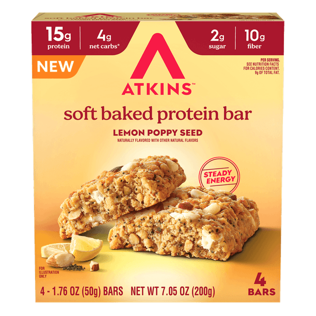 Atkins Soft Baked Protein Bar · Lemon Poppy Seed