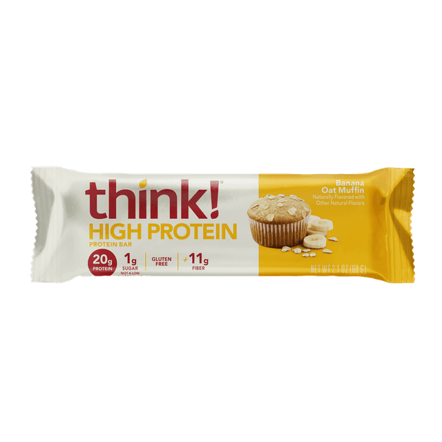 think! High Protein Bar · Banana Oat Muffin