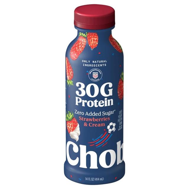 Chobani 30G Protein Greek Yogurt Drink · Strawberries & Cream