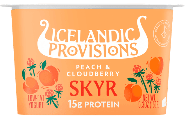 Icelandic Provisions Traditional Skyr · Peach & Cloudberry