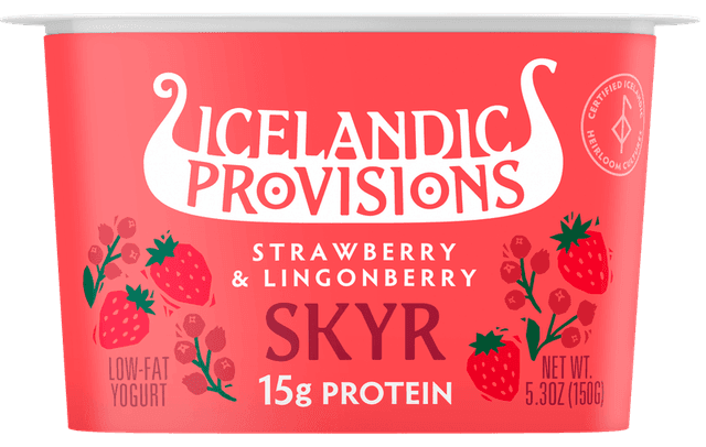 Icelandic Provisions Traditional Skyr · Strawberry & Lingonberry