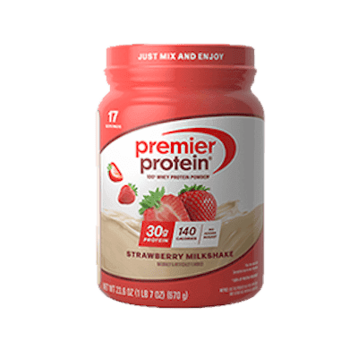Premier Protein 100% Whey Protein Powder · Strawberry Milkshake