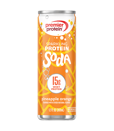 Premier Protein Sparkling Protein Soda · Pineapple Orange