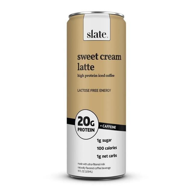 Slate High Protein Iced Coffee · Sweet Cream Latte